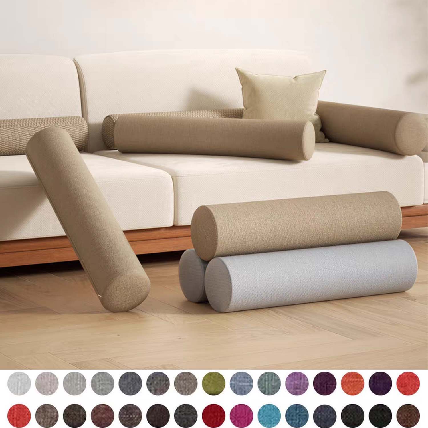 Bolster Cushion Round - Schuimrolkussen voor knie/been/hals, Full Moon Bolster/ronde