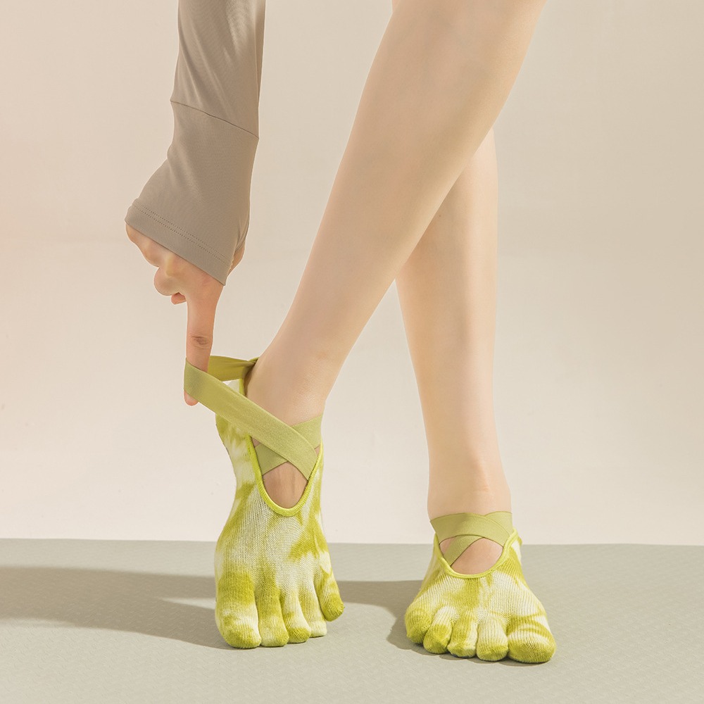 Pilates Yoga And Barre - Tie-Dye damessokken met vijf vingers voor