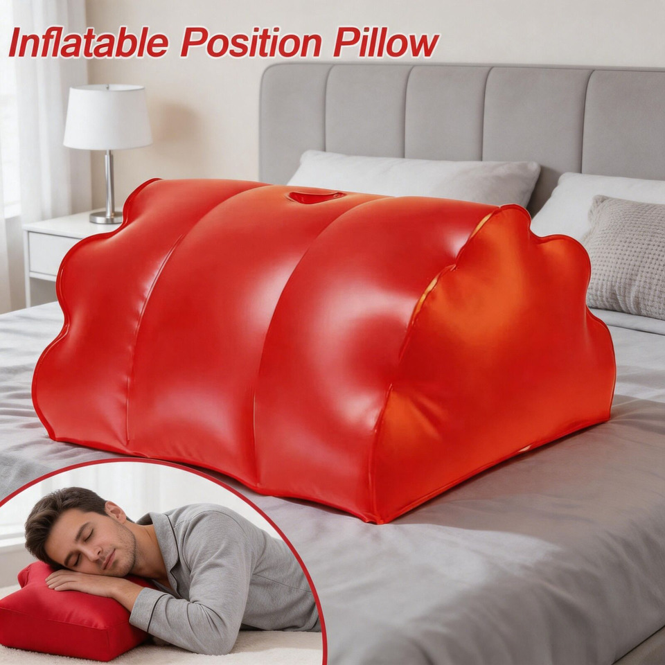 Bolster Cushion Round - PU-leer opblaasbaar kussen halve maanvorm kussen