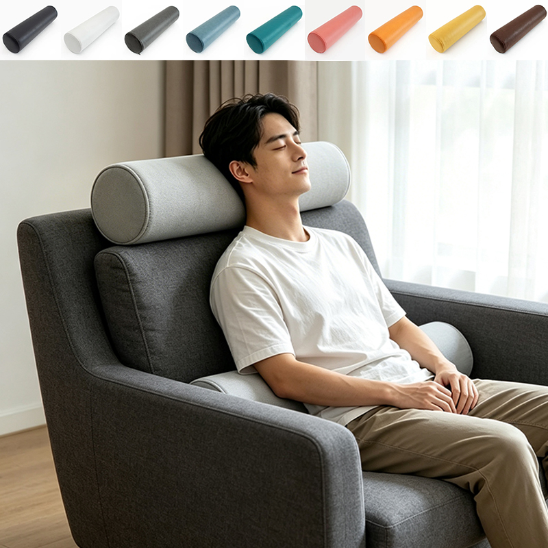 Bolster Cushion Round - Groot cilindervormig nekrolkussen met meerdere toepassingen,