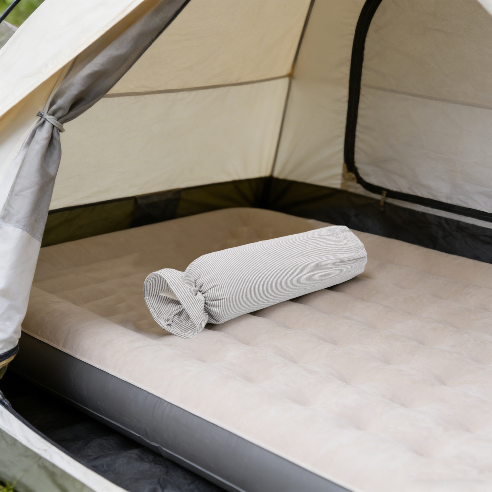 Lichtgrijs cilindrische nekkus - Bolster Cushion Round recensie en prijs