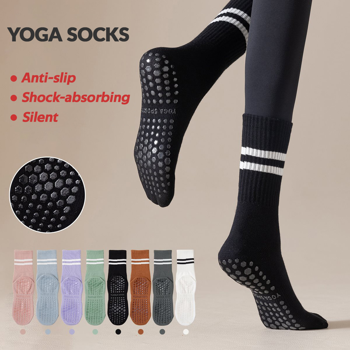 3 paar lange yogasokken met gr - Pilates Yoga And Barre recensie en prijs