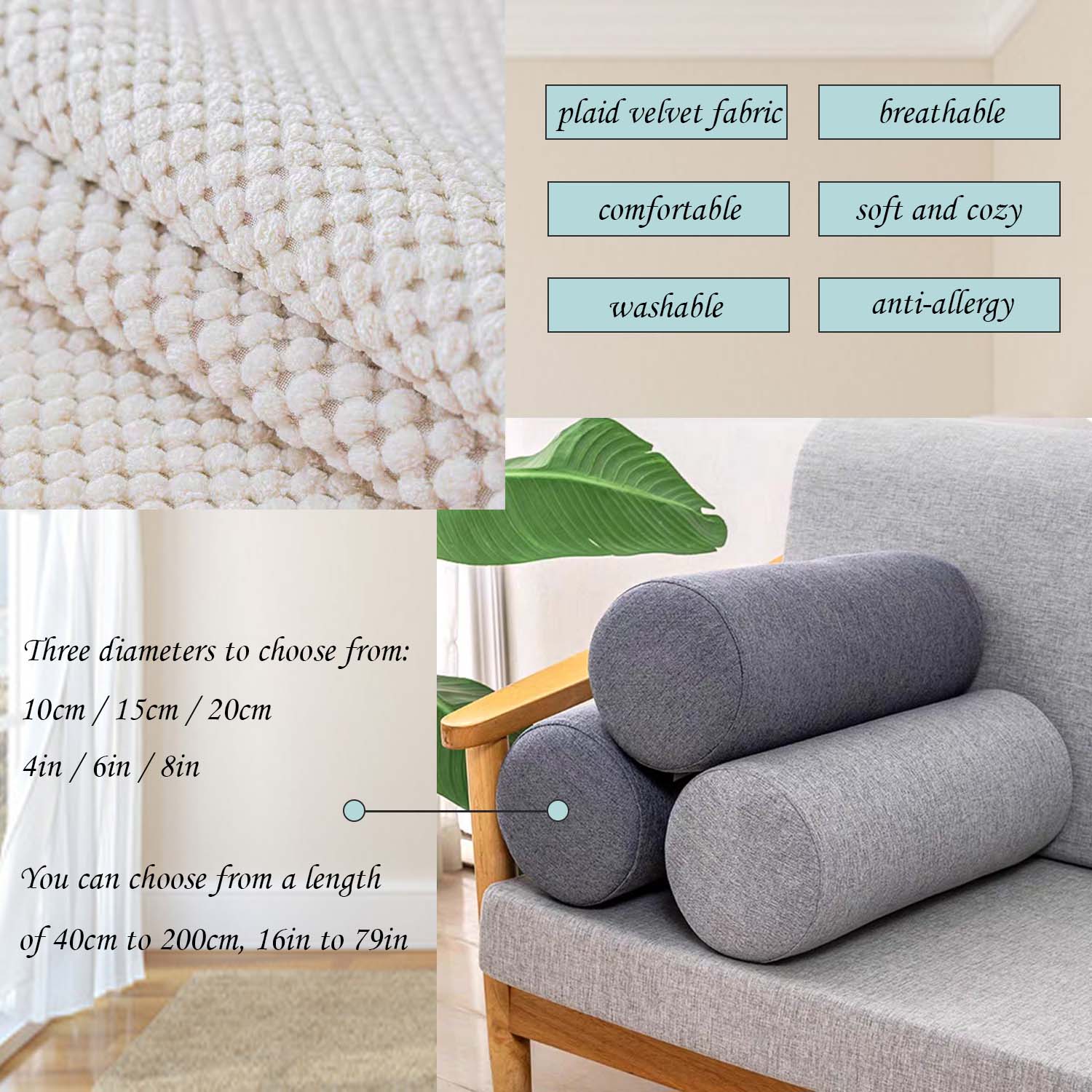 10 cm Diameters Linnen Cilinde - Bolster Cushion Round recensie en prijs